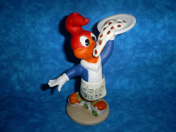Vintage Porcelain Woody Woodpecker Eating Pizza. - Etsy