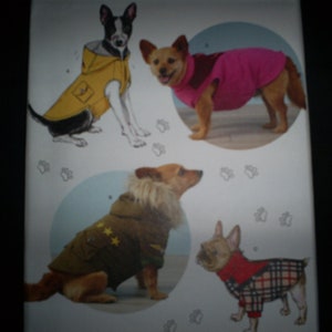 Simplicity 8861 Size S-L Dog Coats.