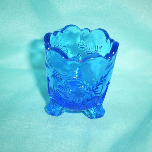 Cobalt Blue Glass Toothpick Holder Etsy