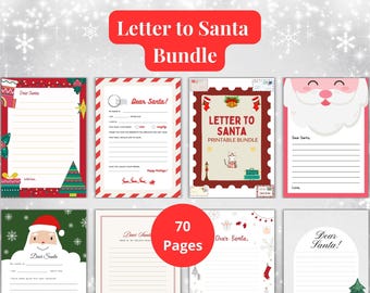 Letter to Santa Printable Bundle for Kids - Christmas Letter Templates PDF