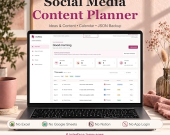 Social Media Content Planner HTML App | Client Calendar and Idea Bank