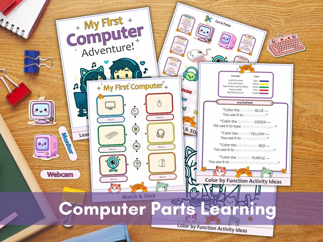Computer Parts Learning Computer Parts Learning Pack – Educational Busy Book Printable for Kids ...