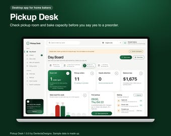 Bakery Pickup Planner App, Slot & Capacity Check, Production Lists (Digital Download)