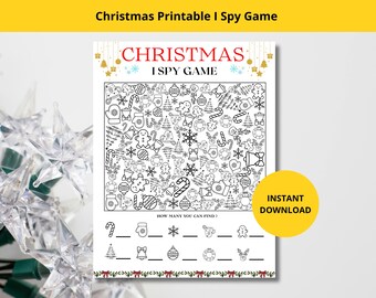 Juego imprimible de "Veo, veo" navideño: una divertida actividad navideña para niños y familias (PDF)