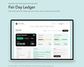 Craft Fair Sales Tracker App, Vendor Profit Log, Cash Box Check (HTML Download)