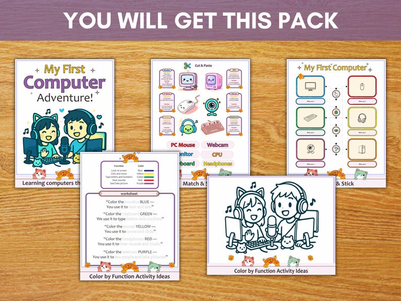 Computer Parts Learning Pack – Educational Busy Book Printable for Kids ...