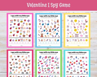 Imprimible "Veo veo" de San Valentín: Actividad de conteo para niños