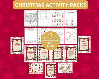 Paquete de actividades navideñas para niños con más de 1000 páginas y juegos imprimibles