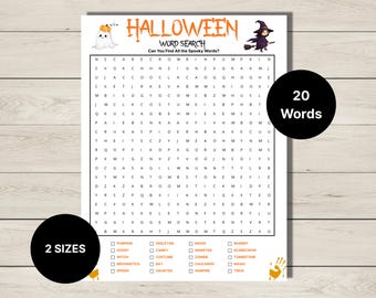 Sopa de letras de Halloween imprimible: Actividad espeluznante para niños (PDF)