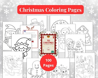 100 Dibujos Navideños para Colorear para Niños – Libro de Actividades Navideñas (PDF)