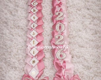 Pink Coquette graduation lei