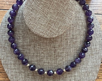 Dark Amethyst Beaded Necklace