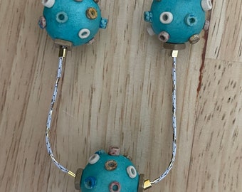 Three Turquoise Satellite Beads on Chain