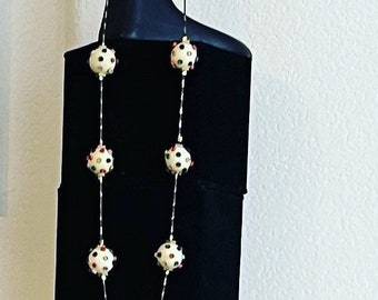 Satellite Beads on Gold/Brown Chain