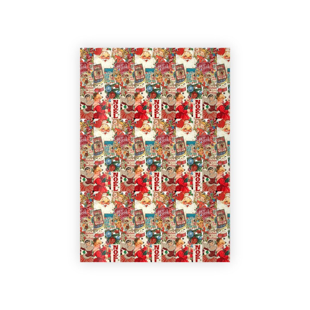 Vintage Santa Collage Gift Wrapping Paper Roll | Christmas Wrapping ...