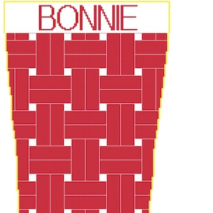 Christmas Stocking Cross Stitch Sashiko 6 with Name