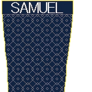 Christmas Stocking Cross Stitch Sashiko 2 with Name