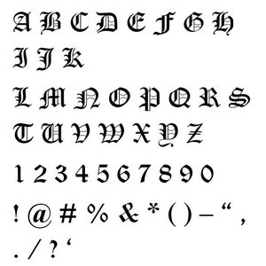 Old English-61 Cross Stitch Font (Large) SALE SALE SALE