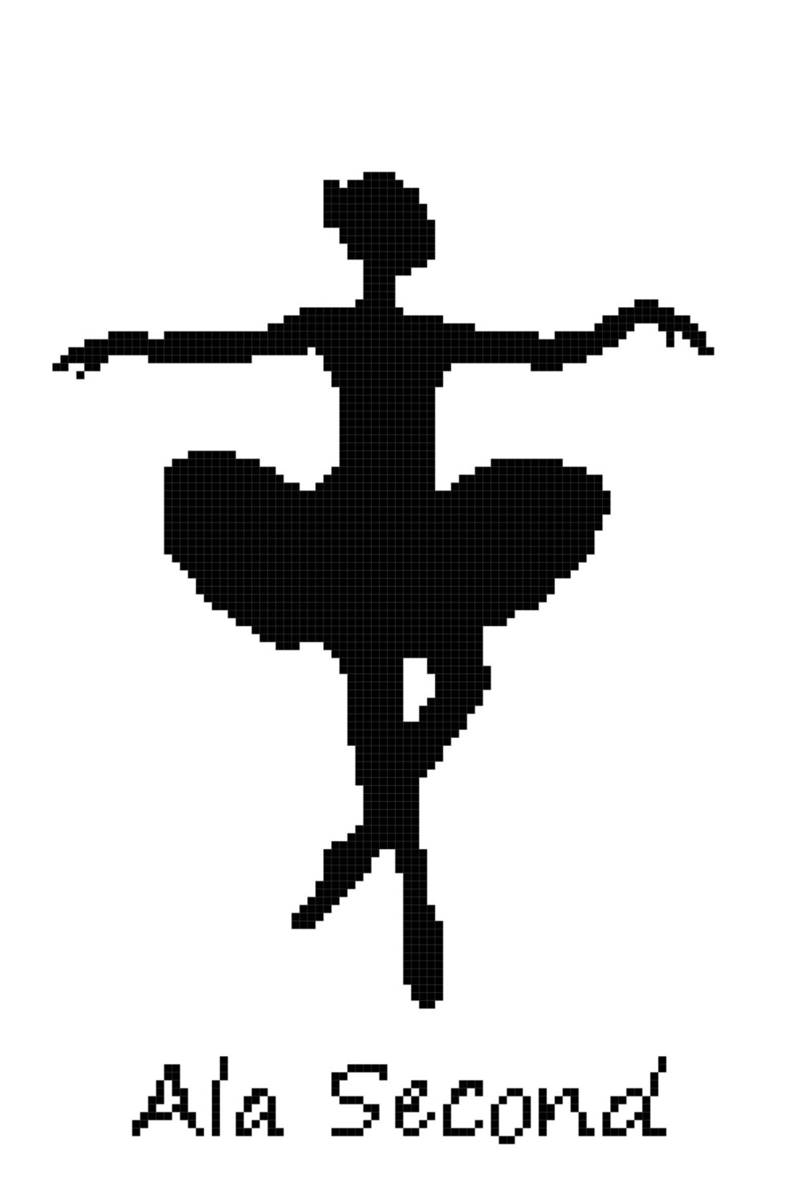ballet position ala second wall art cross stitch pattern
