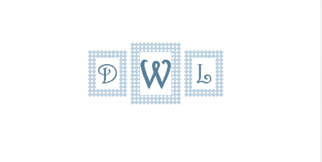 Boy's Monogram Options Cross Stitch Pattern Wall Art in | Etsy