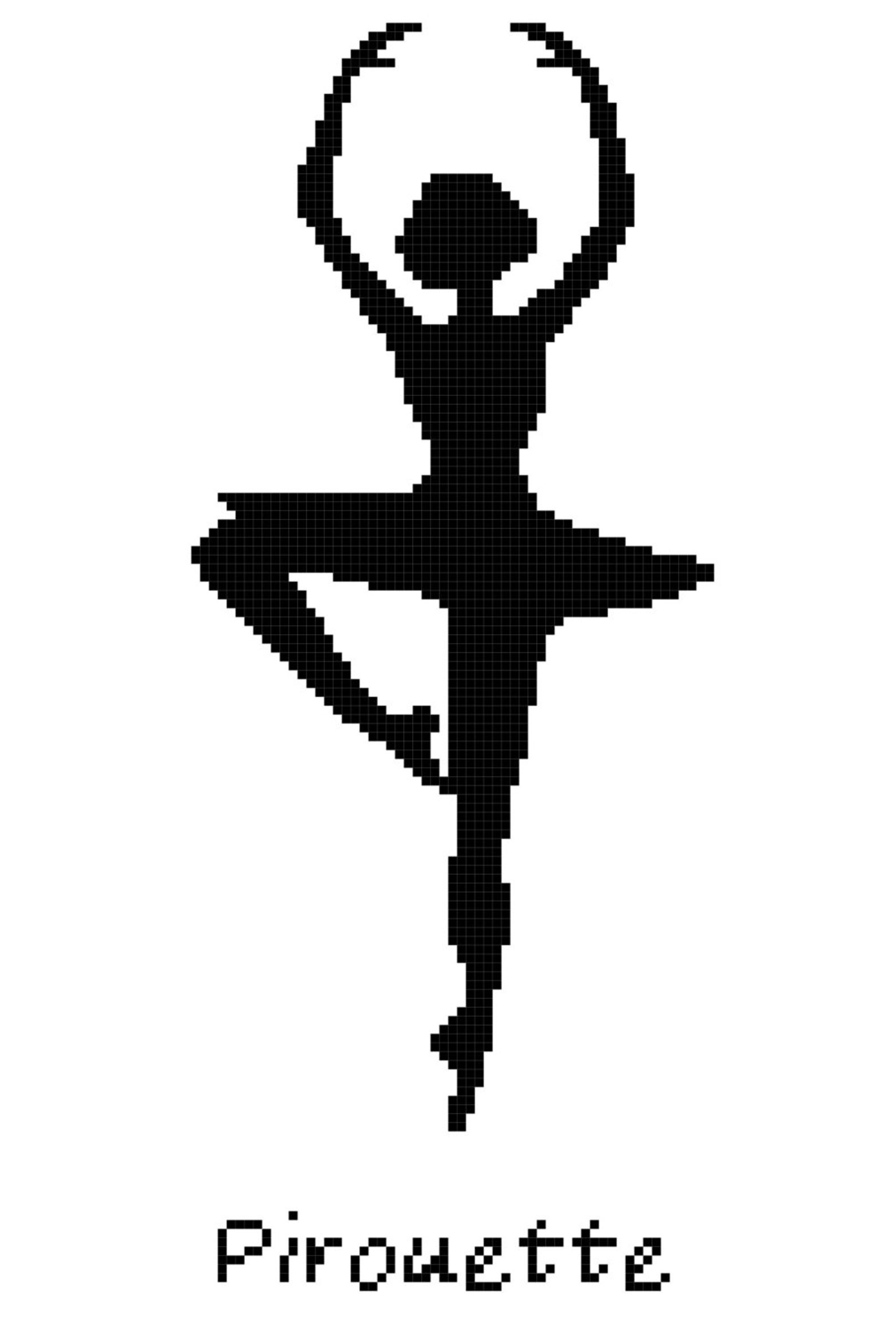 ballet position pirouette wall art cross stitch pattern