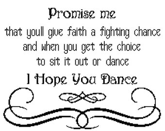 I Hope You Dance Wall Art Cross Stitch Pattern