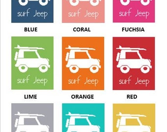 Surf Jeep Wall Art Cross Stitch Pattern