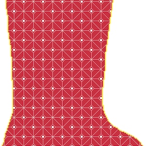 Christmas Stocking Cross Stitch Sashiko 5 with Name