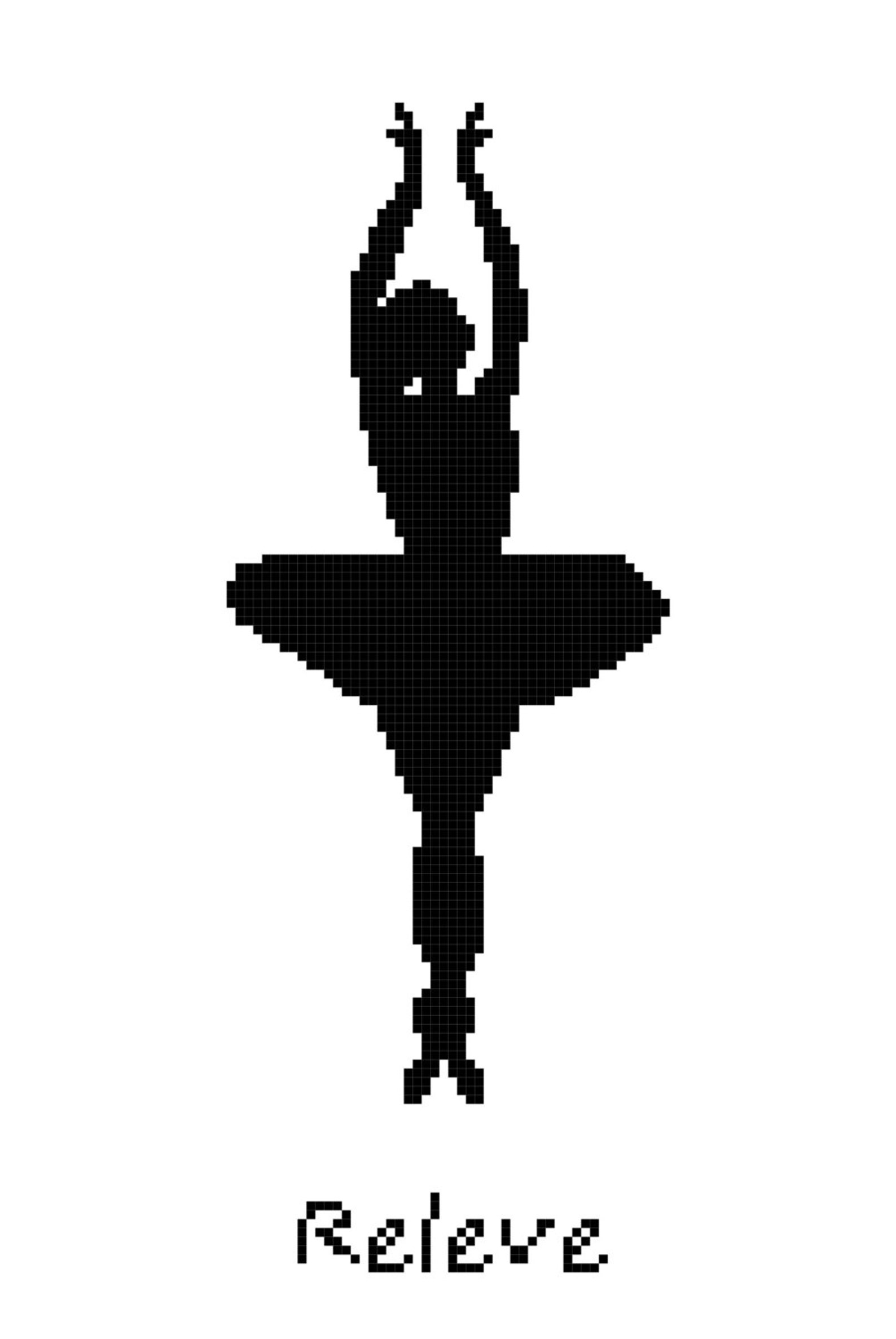 ballet position releve wall art cross stitch pattern