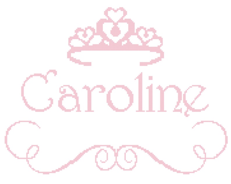 Princess Name With Crown Wall Art Cross Stitch Pattern With - Etsy