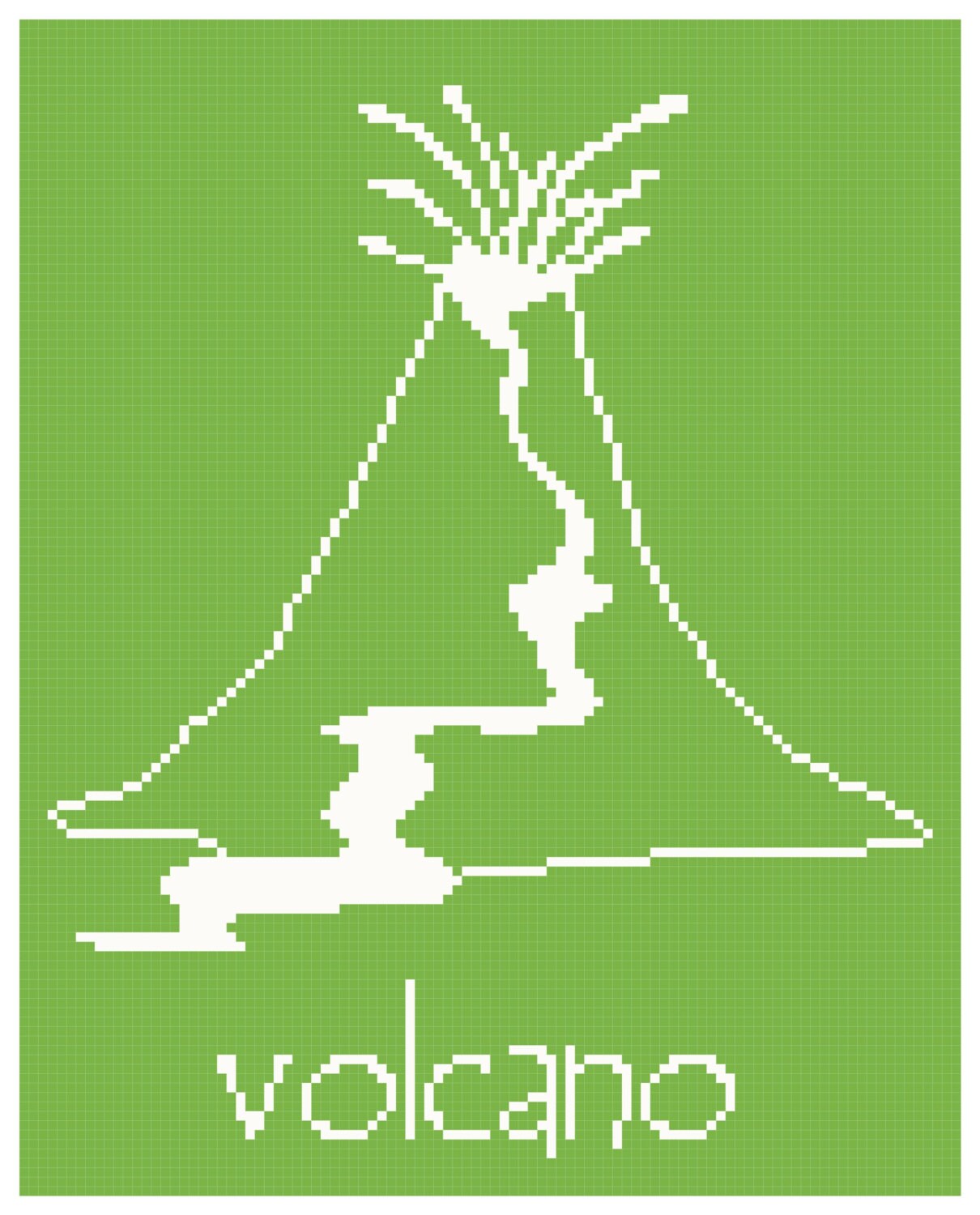 Volcano Wall Art Cross Stitch Pattern | Etsy