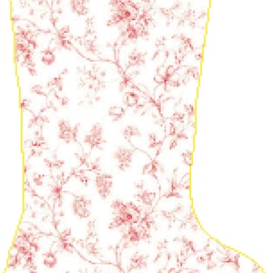 Christmas Stocking Cross Stitch Pink Toile with Name