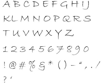 Bradley Hand-21 Cross Stitch Font (Small) SALE SALE SALE
