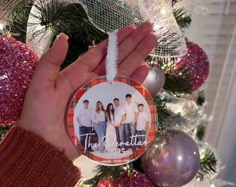 Benutzerdefinierte Foto Acryl Ornament, Familien Porträt Ornament 2025, personalisierte Weihnachtsschmuck, Foto Ornament, Weihnachtsgeschenke