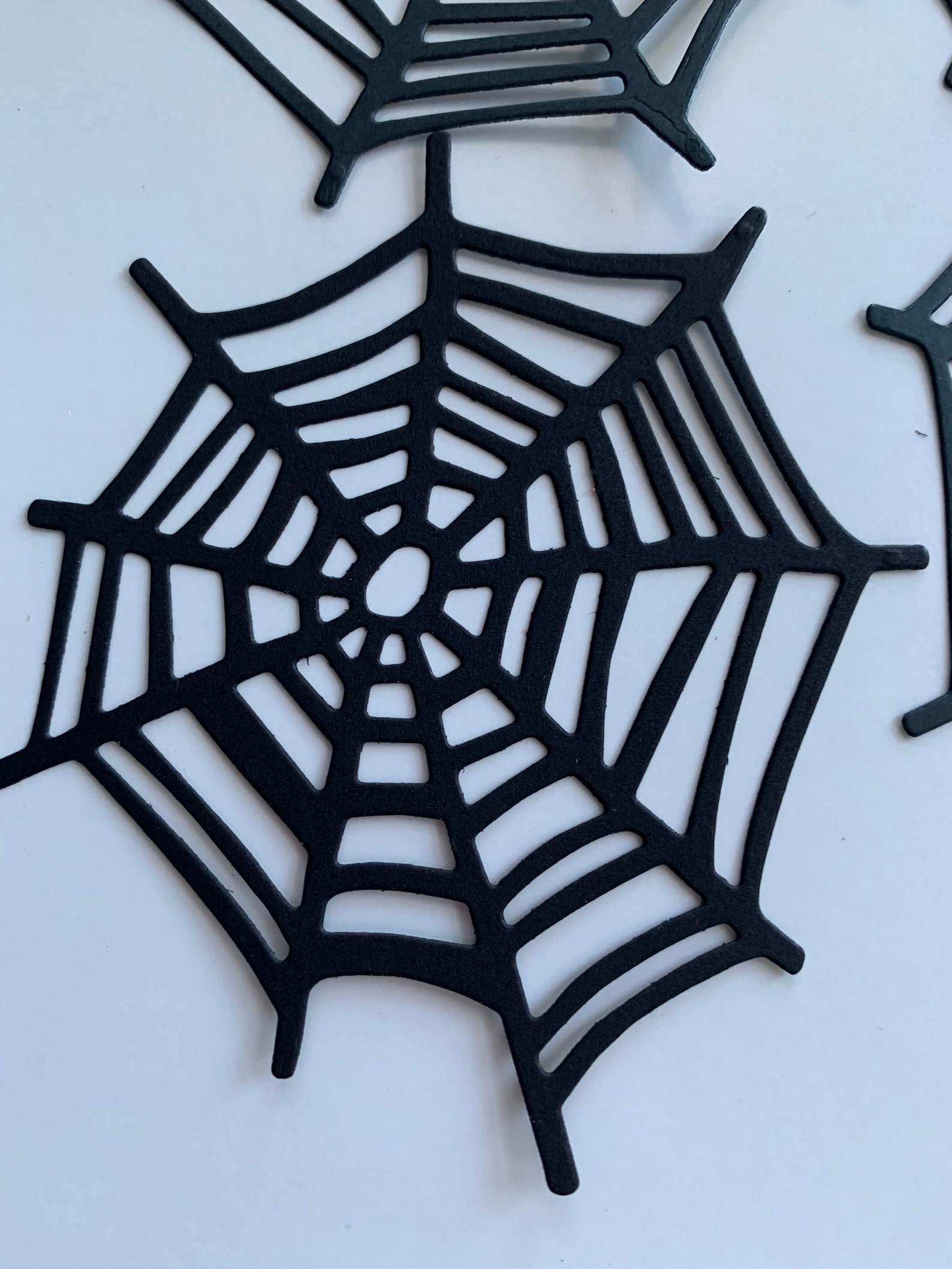 Black Spider Web Die cuts Set of 3 Halloween Trick or Treat | Etsy