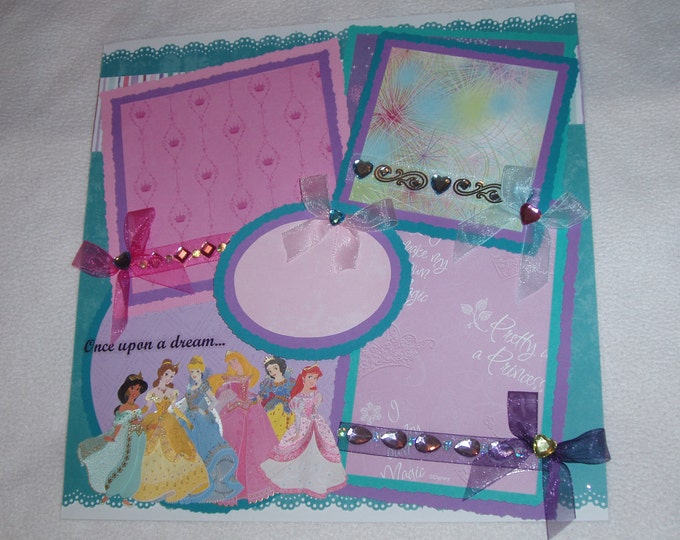 Disney Princess Premade Scrapbook Page by KARI Etsy