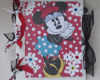 Disney World Disney Land Minnie Mouse Vacation Mickey Mouse Flowers 5x6 Mini Paperbag Scrapbook Photo Album