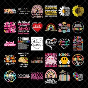 School Counselor png Bundle, design download, custom name school png, School Counselor life, sublimate designs download