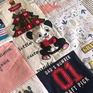 Medium Size Baby Clothes Keepsake Quilt : 35 Squares Memory Blanket