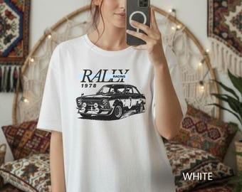 Vintage Rally Car Tee: Retro Automotive Shirt, Comfort Colors