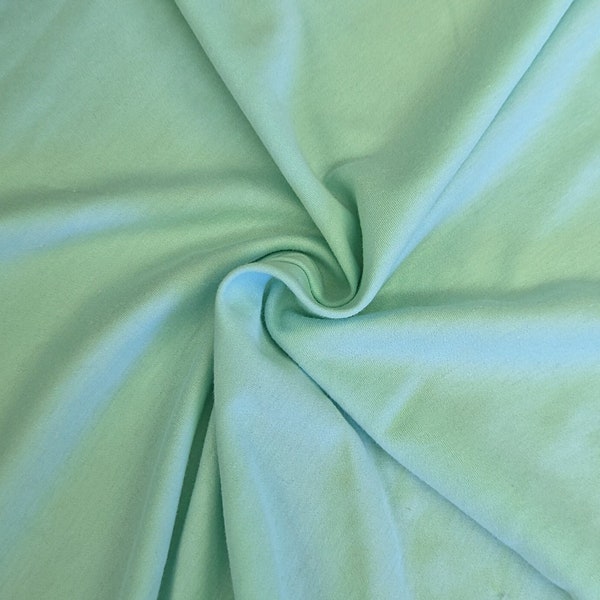 Supima Cotton Interlock Fabric Seafoam Green | Pima Cotton Fabric By The Yard | Made in USA [SEA]