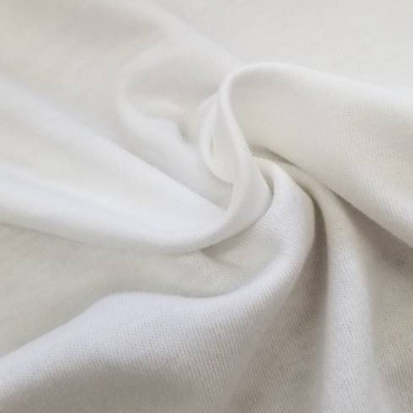 Supima Cotton Interlock Fabric White Pima Cotton Fabric with Matching Rib | Made in USA [FPCW]