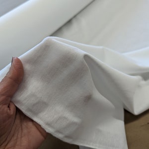 Organic Cotton Lightweight Jersey Fabric White, 1 Yard, Made in USA [FWOJ] image 5