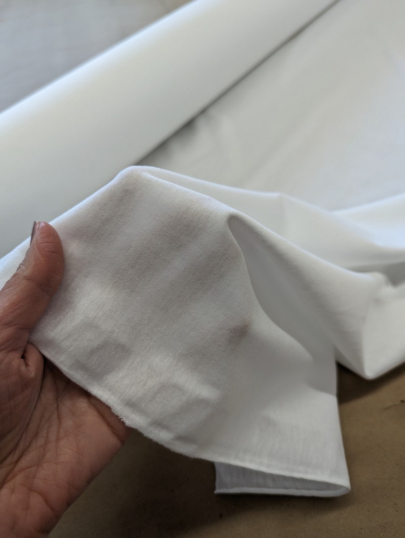 Organic Cotton Lightweight Jersey Fabric White, 1 Yard, Made in USA [FWOJ] image 5