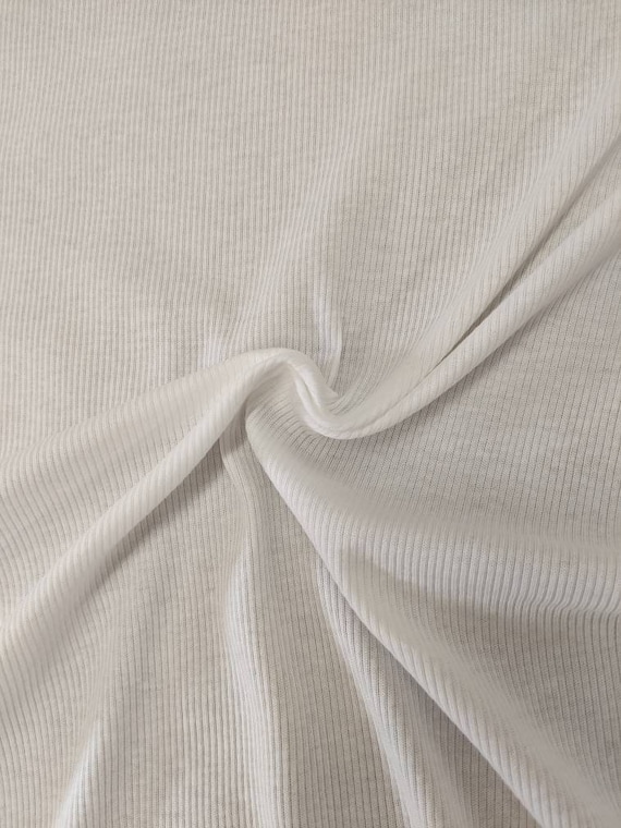 Supima Cotton Rib Knit Fabric White Pima Cotton Fabric Made in USA