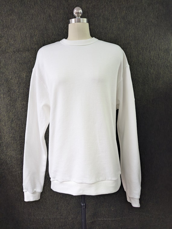 100 cotton white crew neck sweatshirt sale
