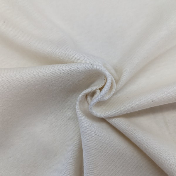 Organic Cotton Baby Rib 1x1 Fabric Natural Undyed, 1 Yard | Made in USA [2435]