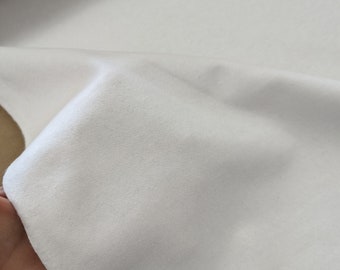 Midweight White Fleece - Ringspun Cotton 16 oz Brushed Fabric with Matching Rib White  Made in USA [FGAM]