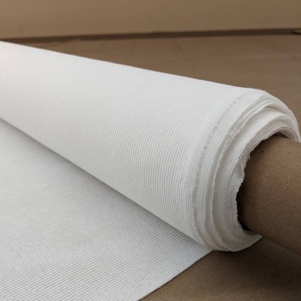 Supima Cotton Rib Knit Fabric White Pima Cotton Fabric | Made in USA [2750]