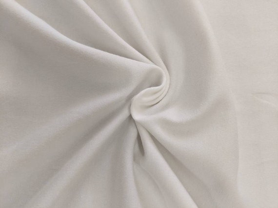 White Linen Blend Jersey Fabric